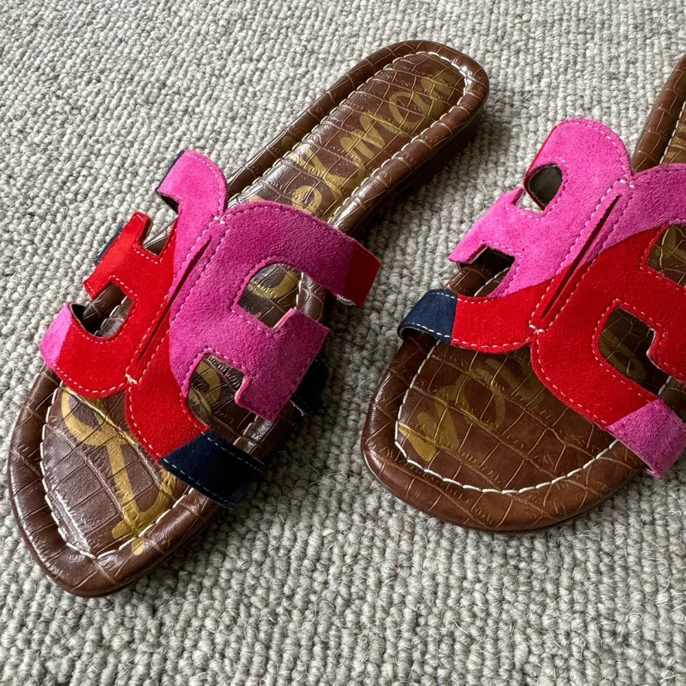 Sam Edelman Pink and Red Slide Sandals - Picture 3 of 5